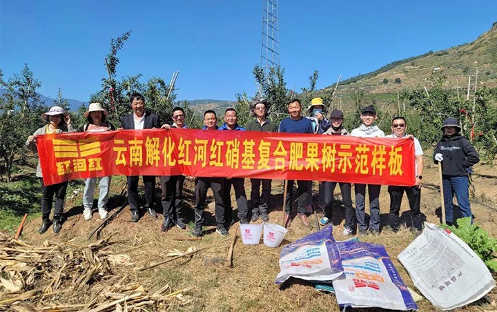解化化工分公司在丽江市发展果树施肥示范样板工作